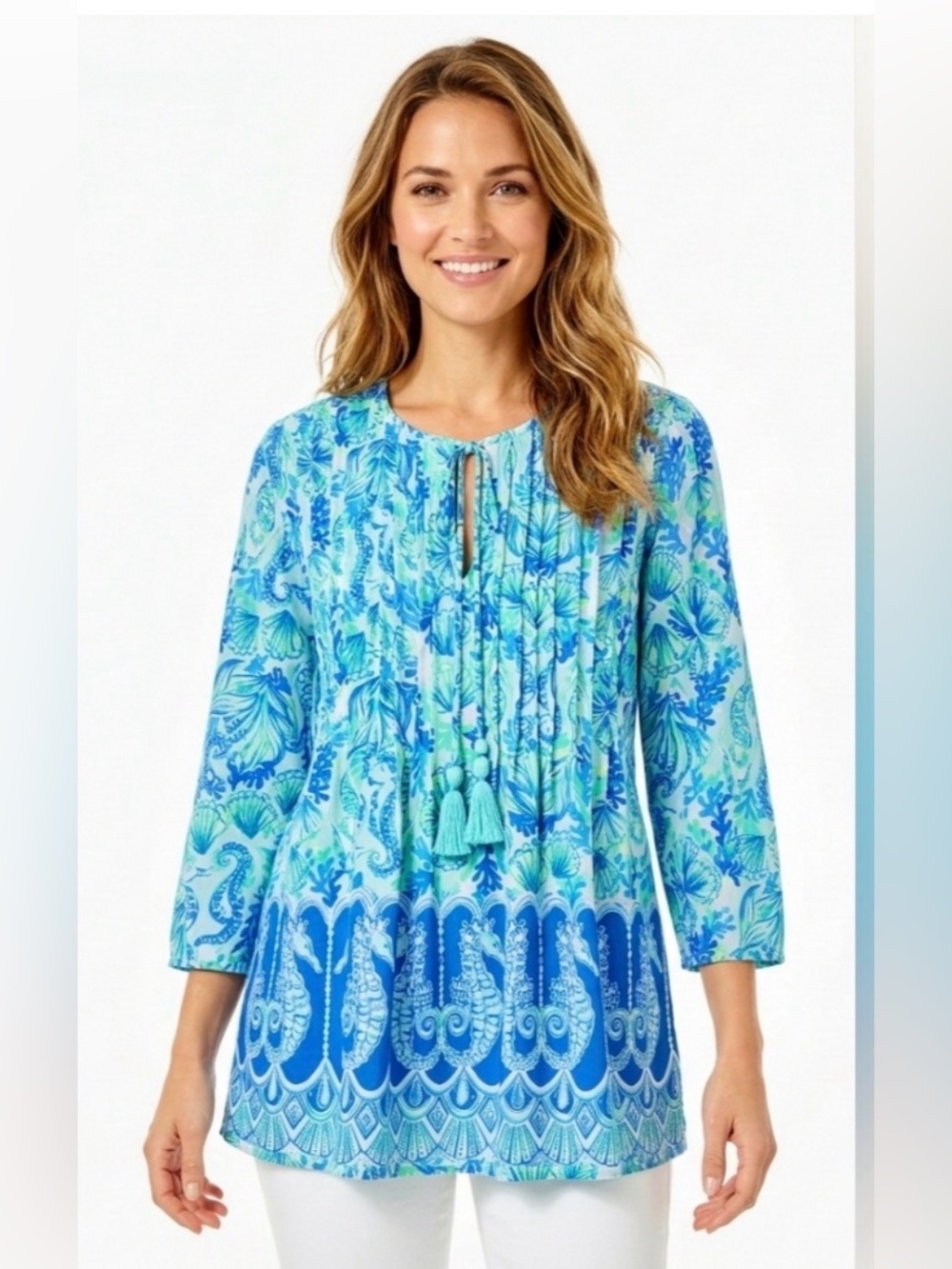 Lilly Pulitzer Women’s Marilina Tunic in Sea Glass Aqua Size XXS NWT